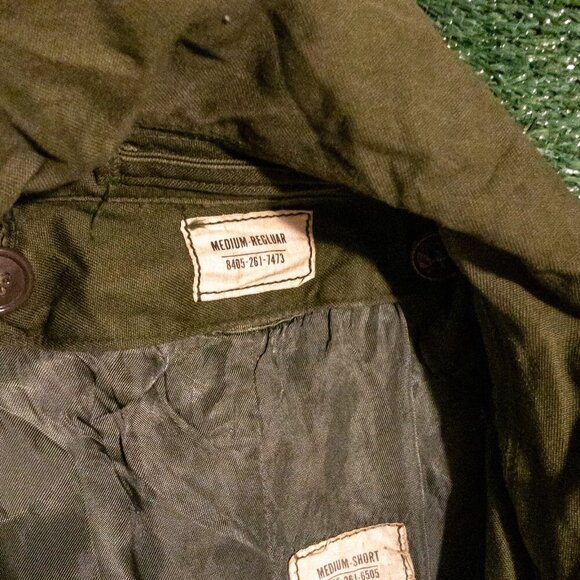 VINTAGE US ARMY OG-107 OVERCOAT MENS MILITARY JACKET HUNTER GREEN SIZE MEDIUM - Picture 6 of 9